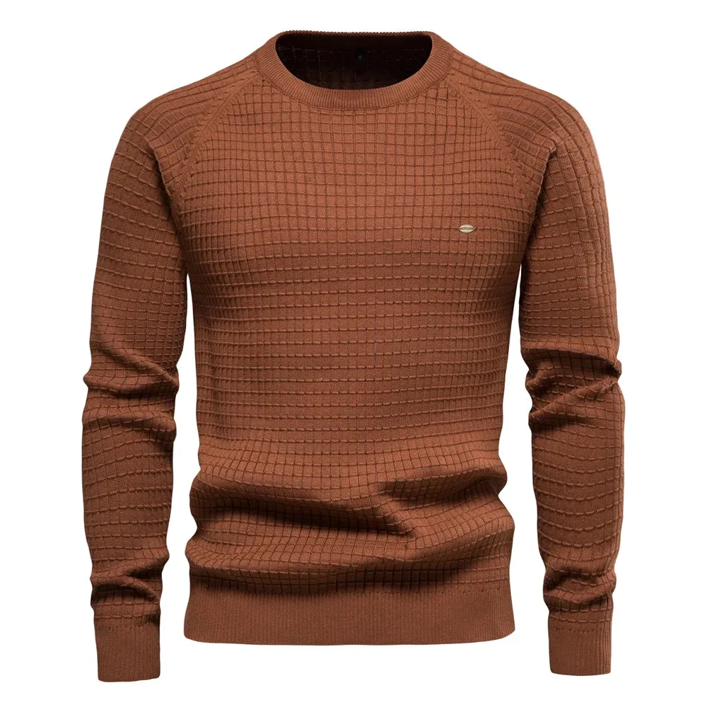 100% Cotton Mens Solid Colour Knitted Jumper