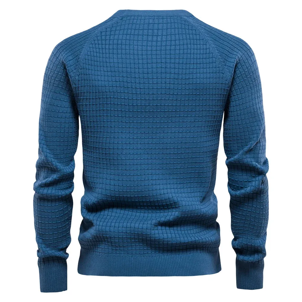 100% Cotton Mens Solid Colour Knitted Jumper