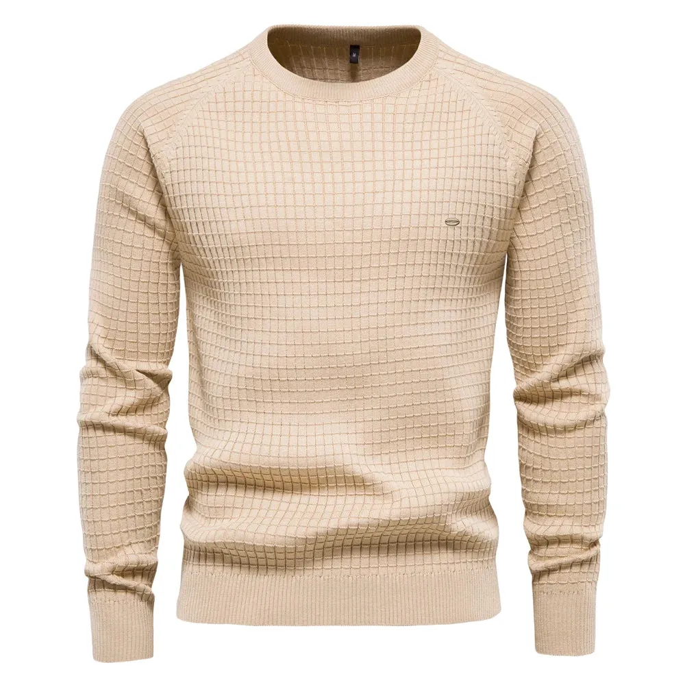 100% Cotton Mens Solid Colour Knitted Jumper