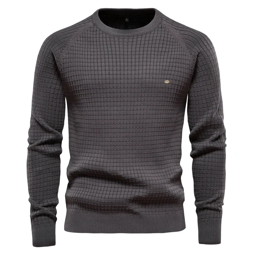 100% Cotton Mens Solid Colour Knitted Jumper