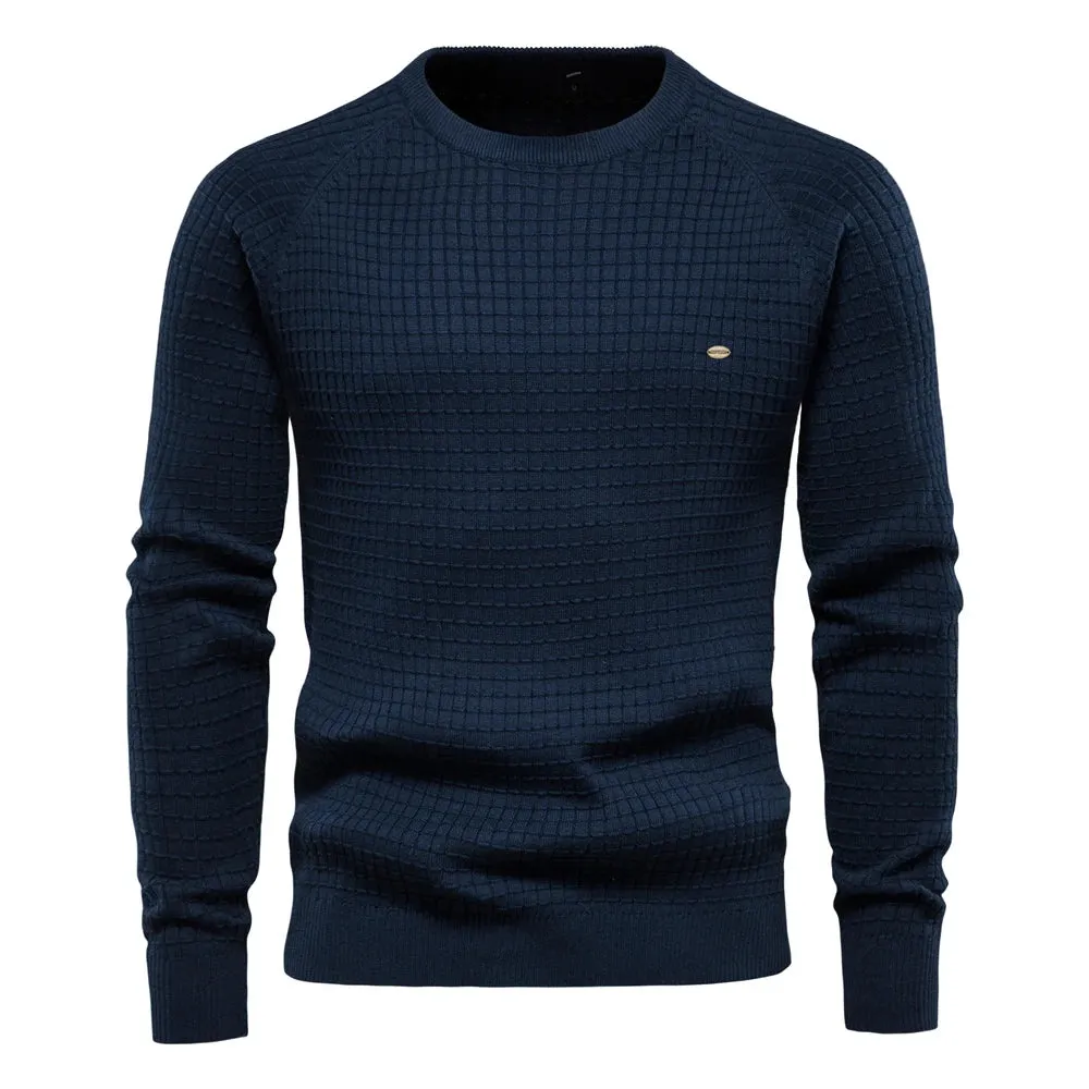 100% Cotton Mens Solid Colour Knitted Jumper