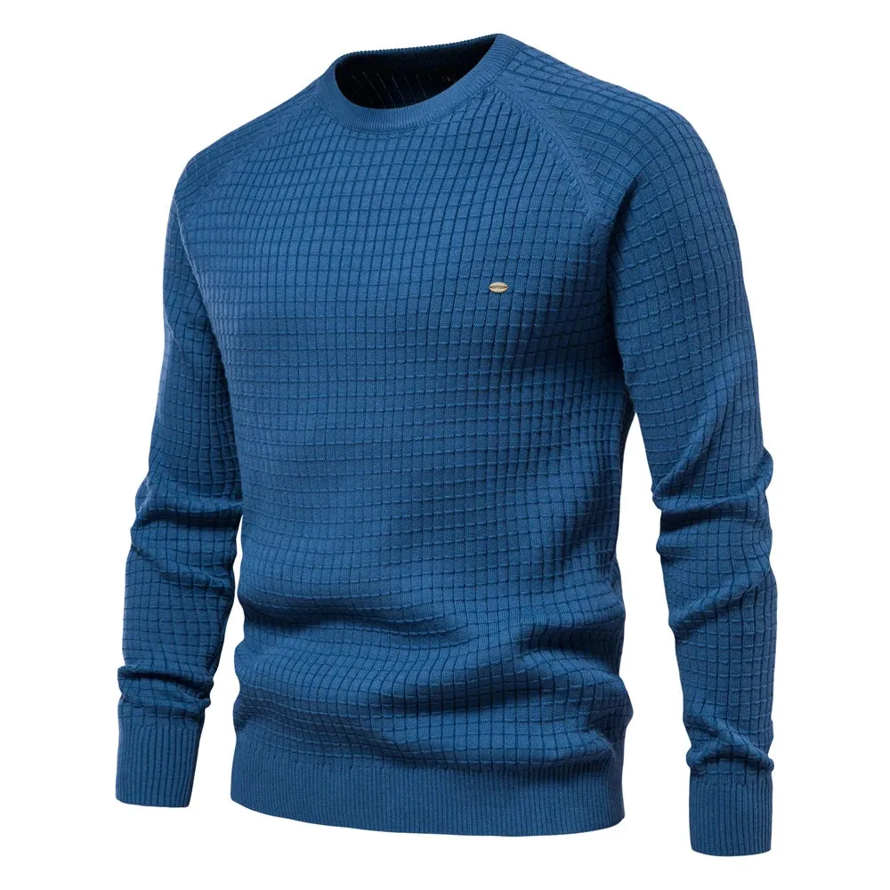 100% Cotton Mens Solid Colour Knitted Jumper