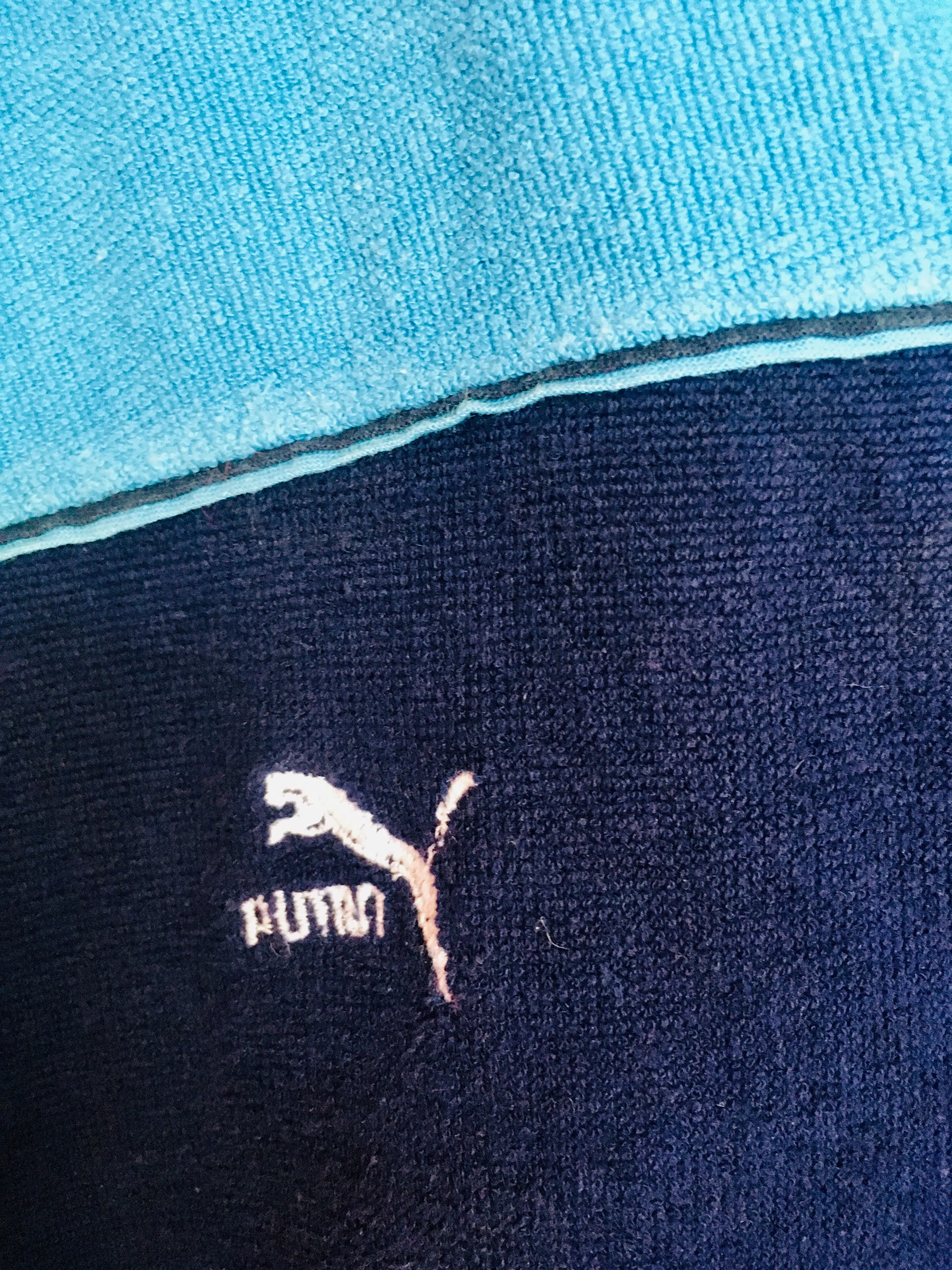 1980s vintage towelling cotton colour block Puma tracksuit jacket XL