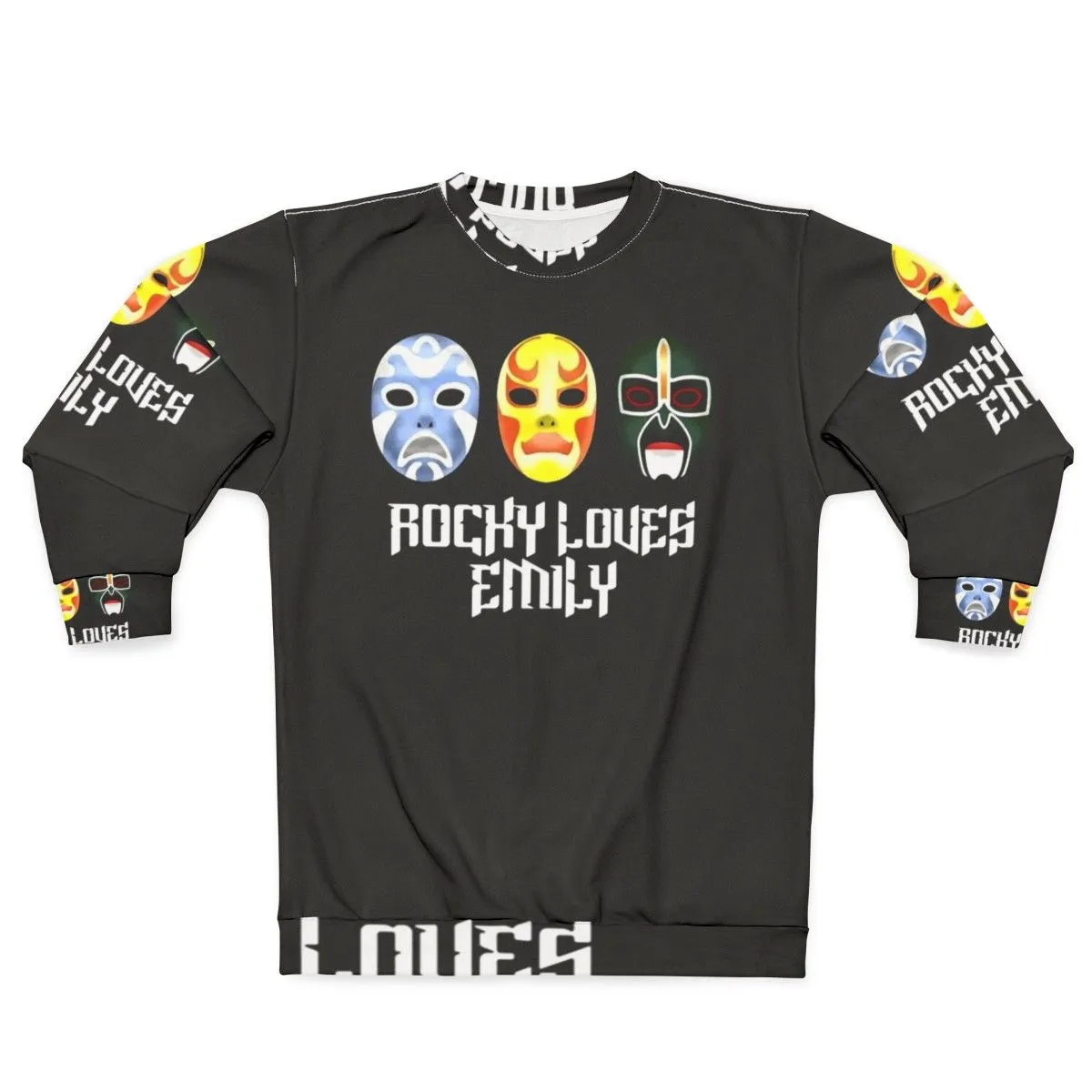 3 Ninjas Rocky Loves Emily Masks Graphic Sweatshirt