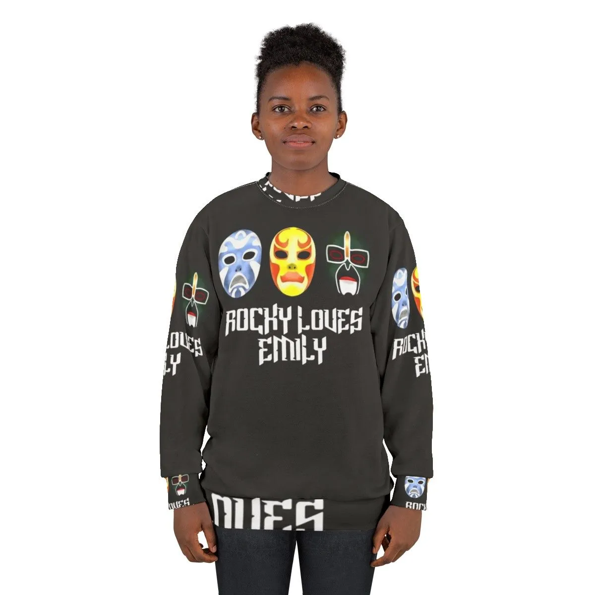 3 Ninjas Rocky Loves Emily Masks Graphic Sweatshirt