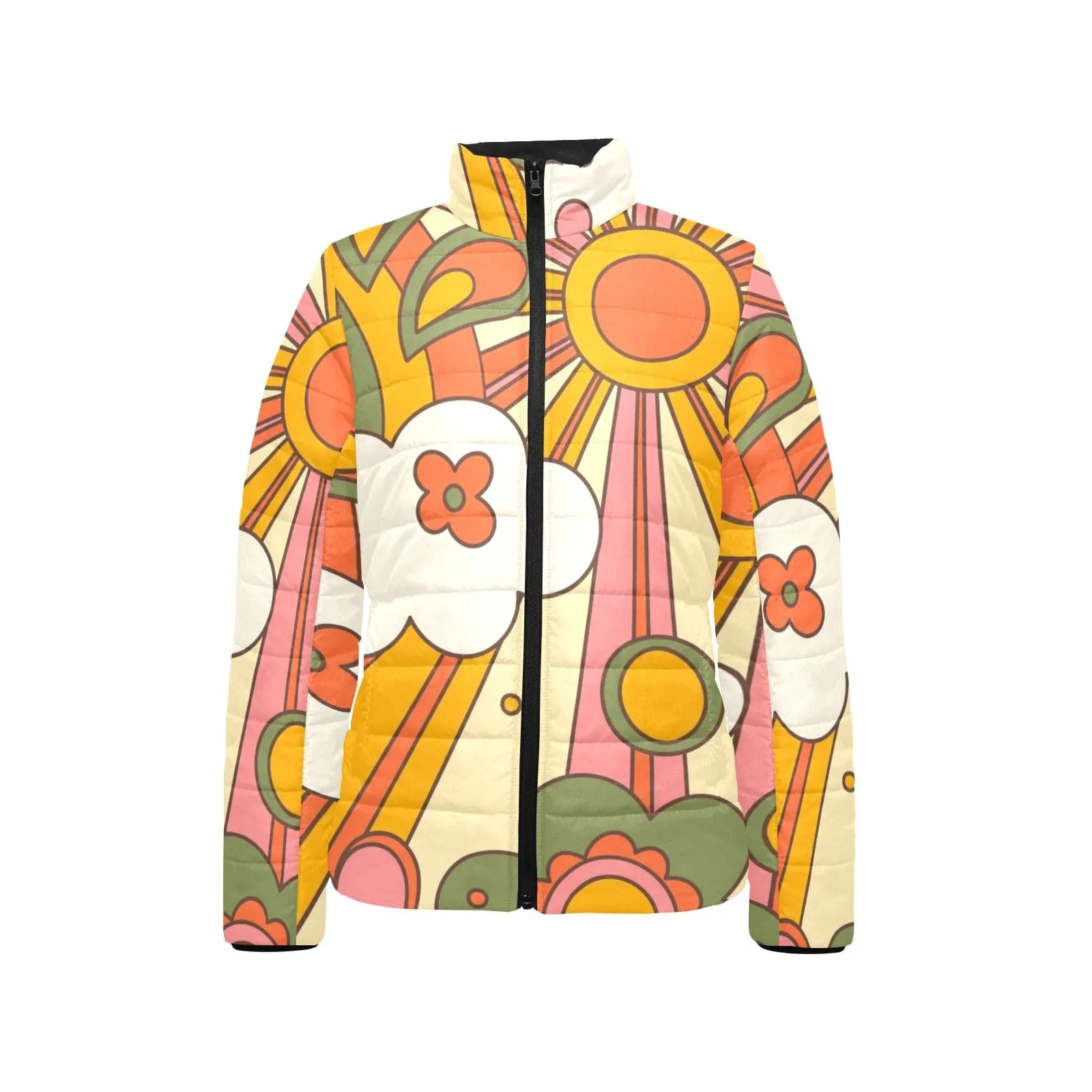 70's Groovy Sun, Retro Women's Bomber Jacket