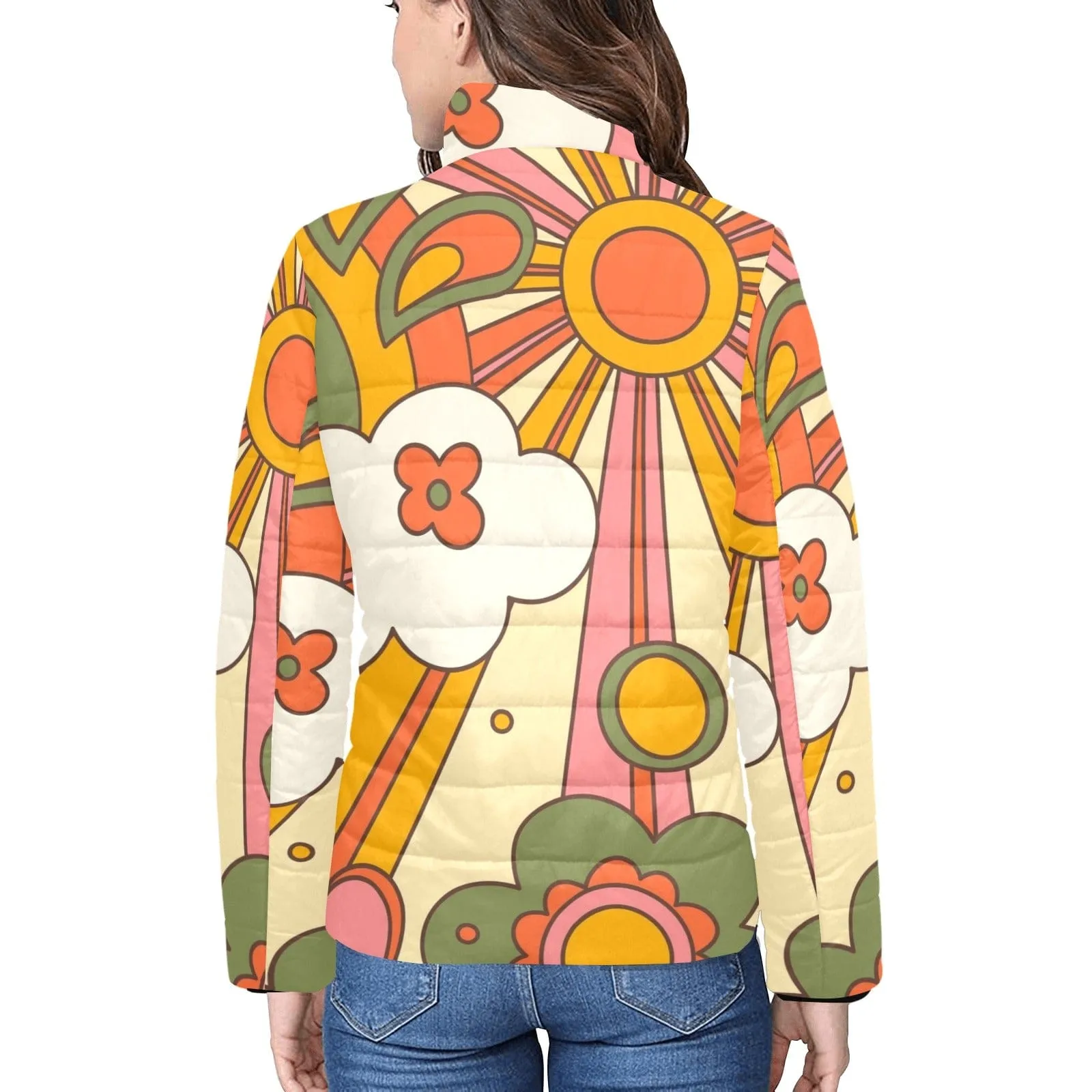 70's Groovy Sun, Retro Women's Bomber Jacket