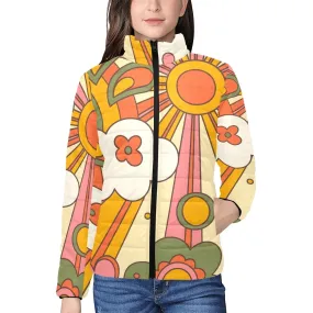 70's Groovy Sun, Retro Women's Bomber Jacket