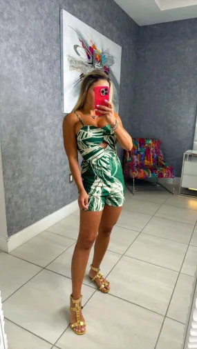 9613 Printed cut out romper
