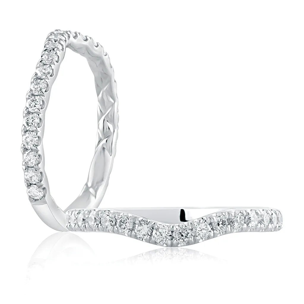 A. Jaffe Contour Diamond Wedding Band in White Gold