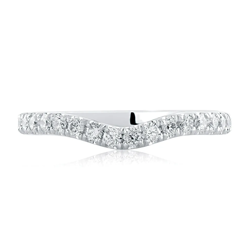 A. Jaffe Contour Diamond Wedding Band in White Gold