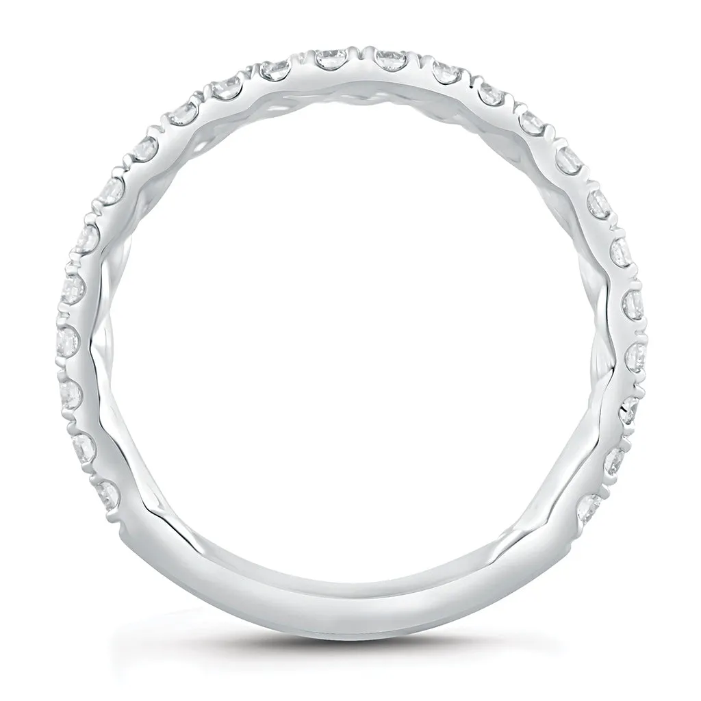 A. Jaffe Contour Diamond Wedding Band in White Gold