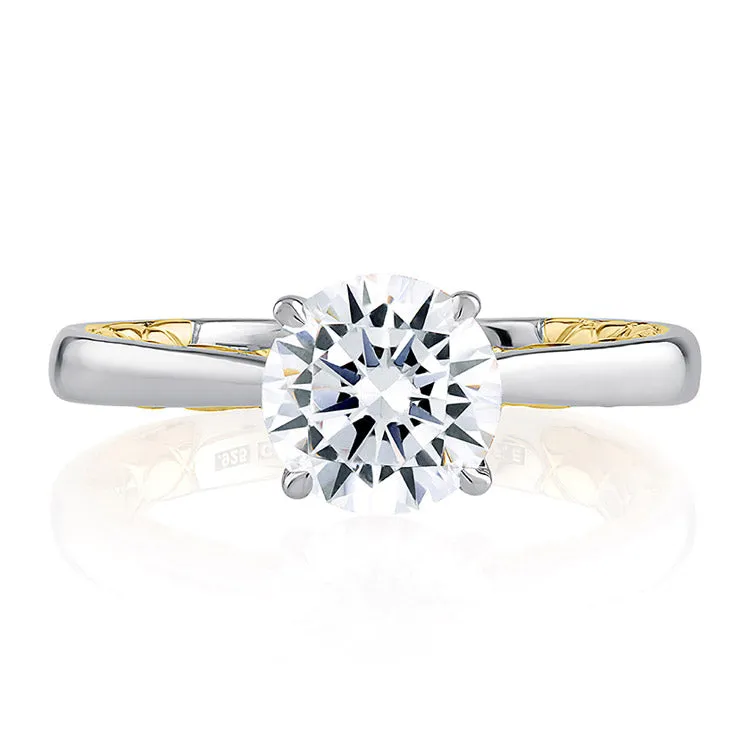 A.JAFFE Sophisticated Two Tone Round Cut Diamond Engagement Ring MECRD2336Q/150