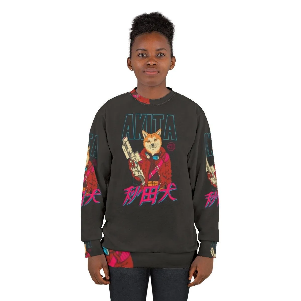 Akita Retrowave Sweatshirt | Synth Wave, Vapor Wave, Cyberpunk