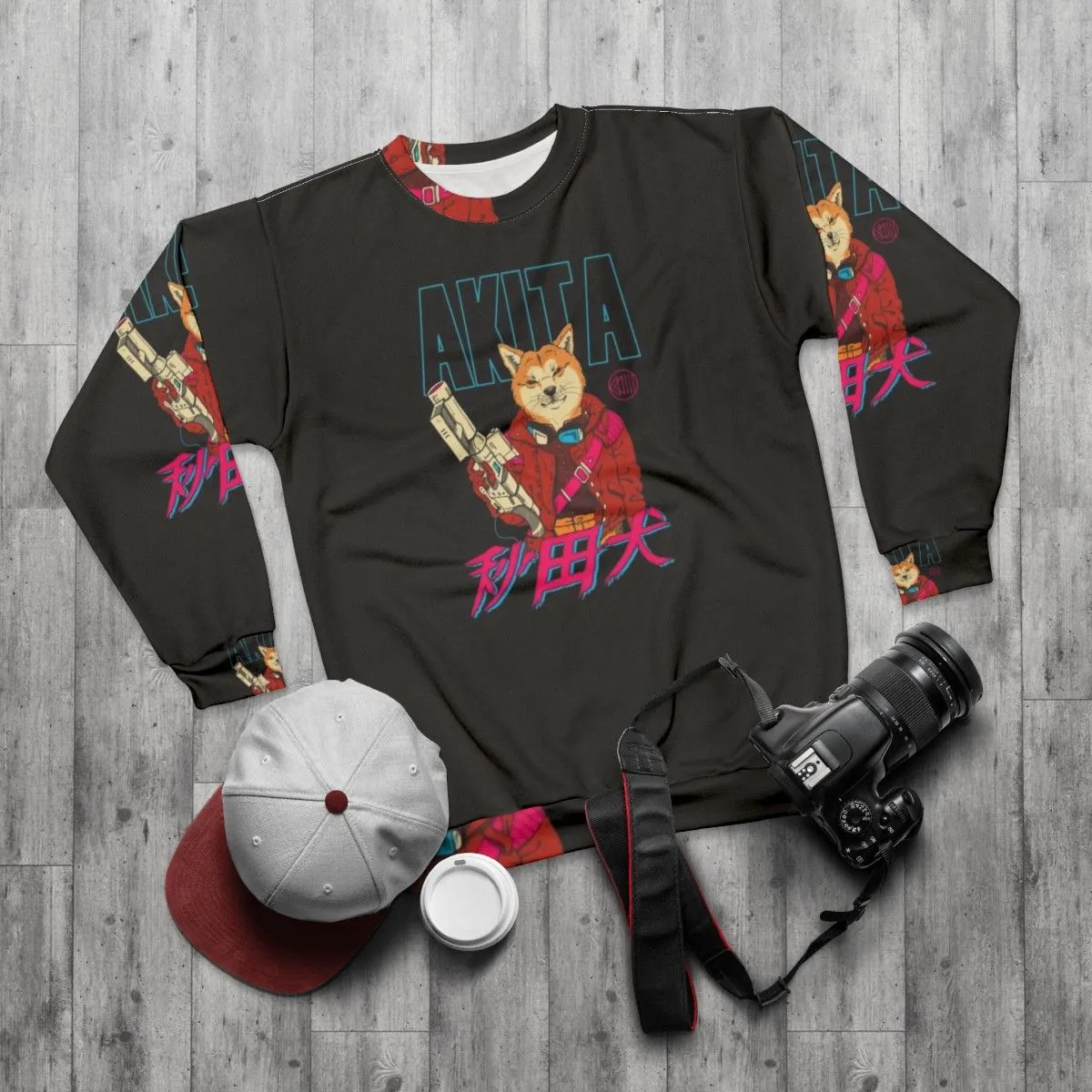 Akita Retrowave Sweatshirt | Synth Wave, Vapor Wave, Cyberpunk