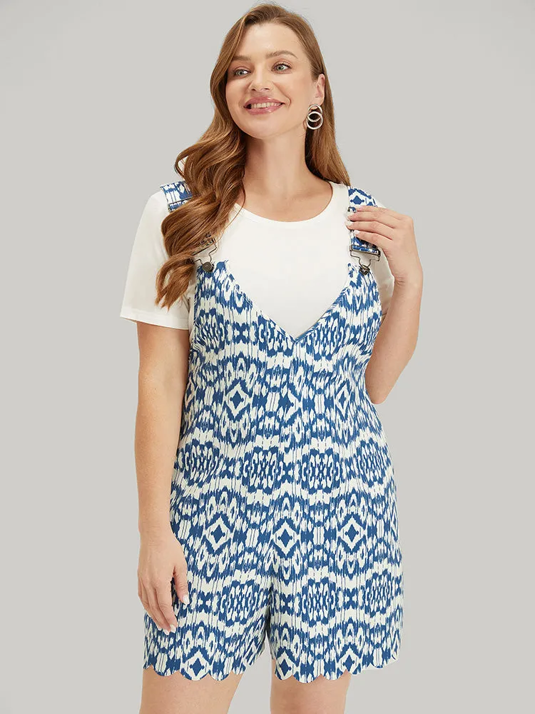 Bandana Print Pocket Overall Cami Jumpsuit