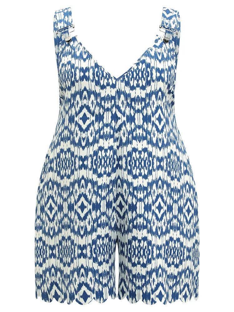 Bandana Print Pocket Overall Cami Jumpsuit