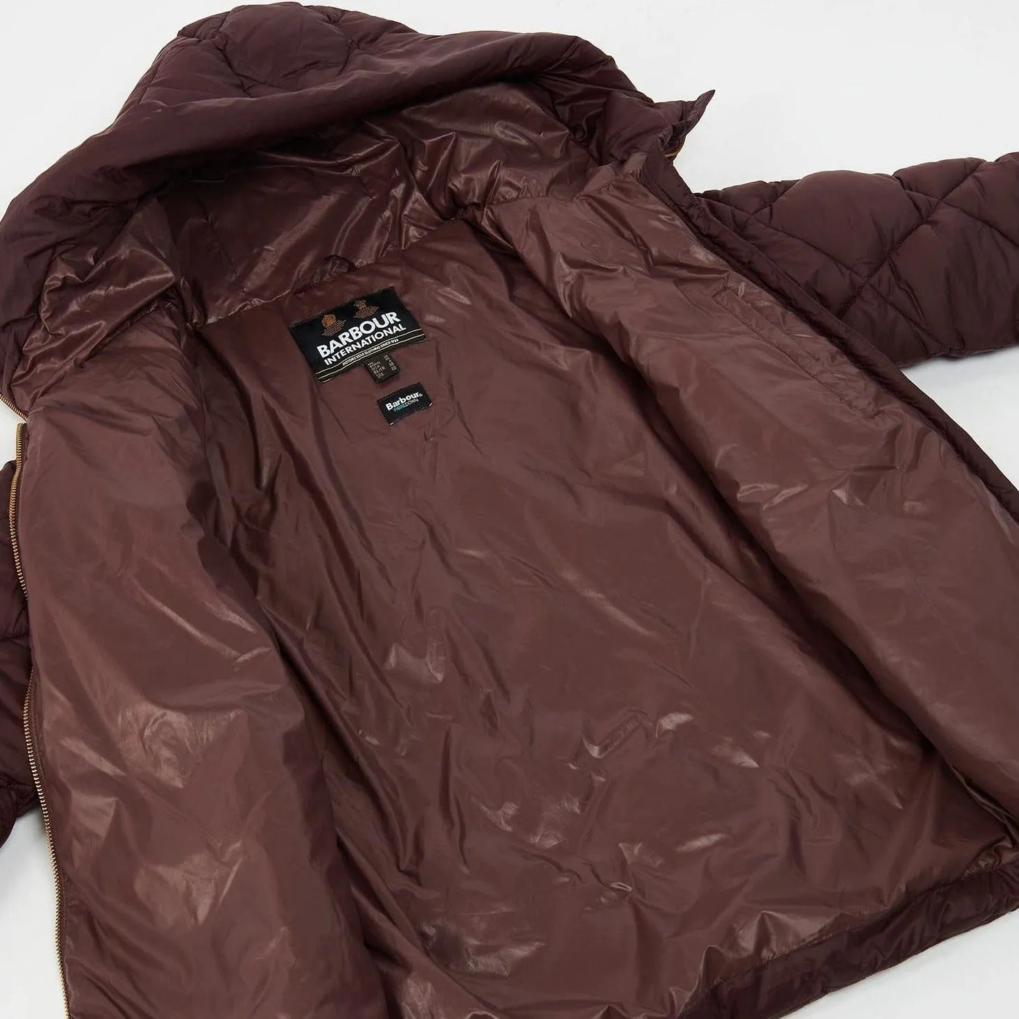 Barbour International Napier Quilted Jacket in Black Cherry