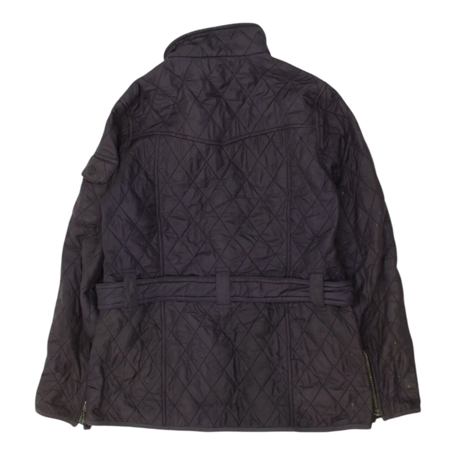 Barbour International Womens Purple Quilted Belted Jacket | High End Designer