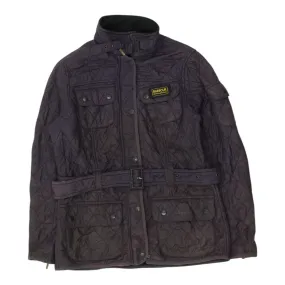 Barbour International Womens Purple Quilted Belted Jacket | High End Designer