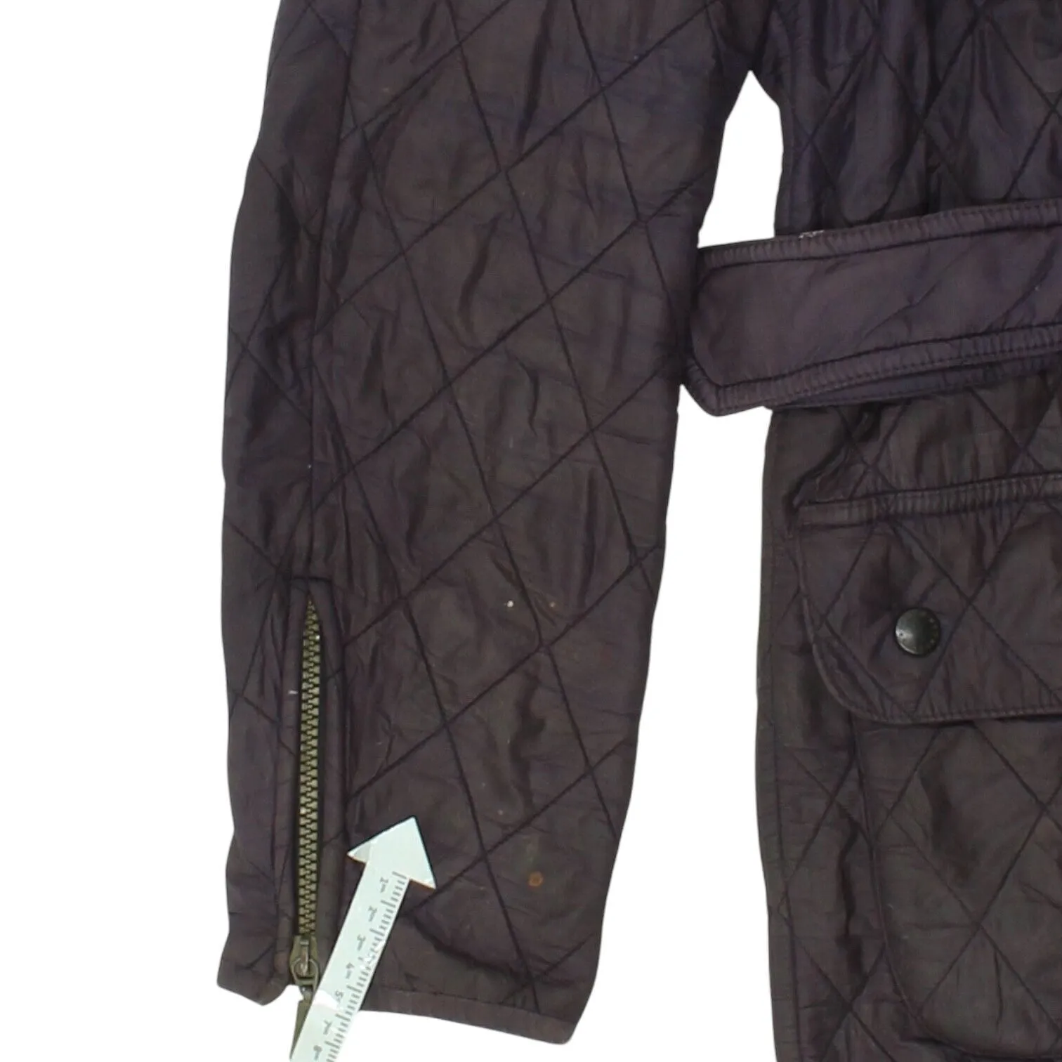 Barbour International Womens Purple Quilted Belted Jacket | High End Designer