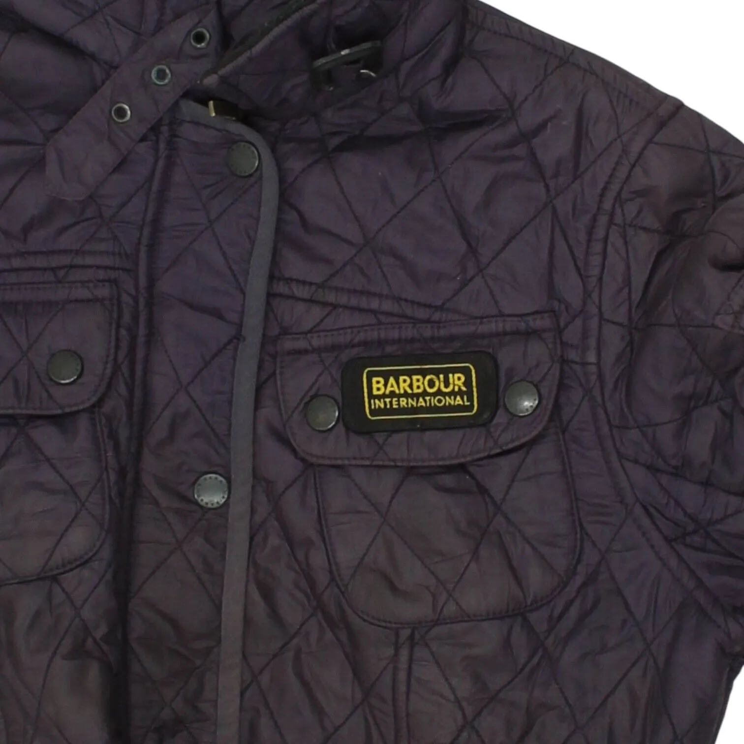 Barbour International Womens Purple Quilted Belted Jacket | High End Designer