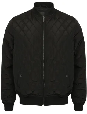 Barnes Diamond Quilted Bomber Jacket In Black - Dissident