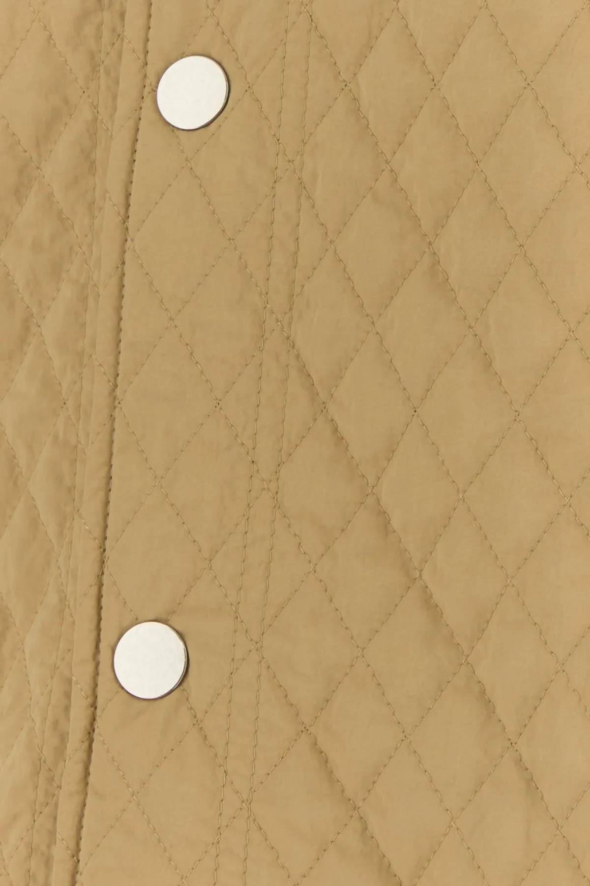 Beige nylon reversible padded jacket
