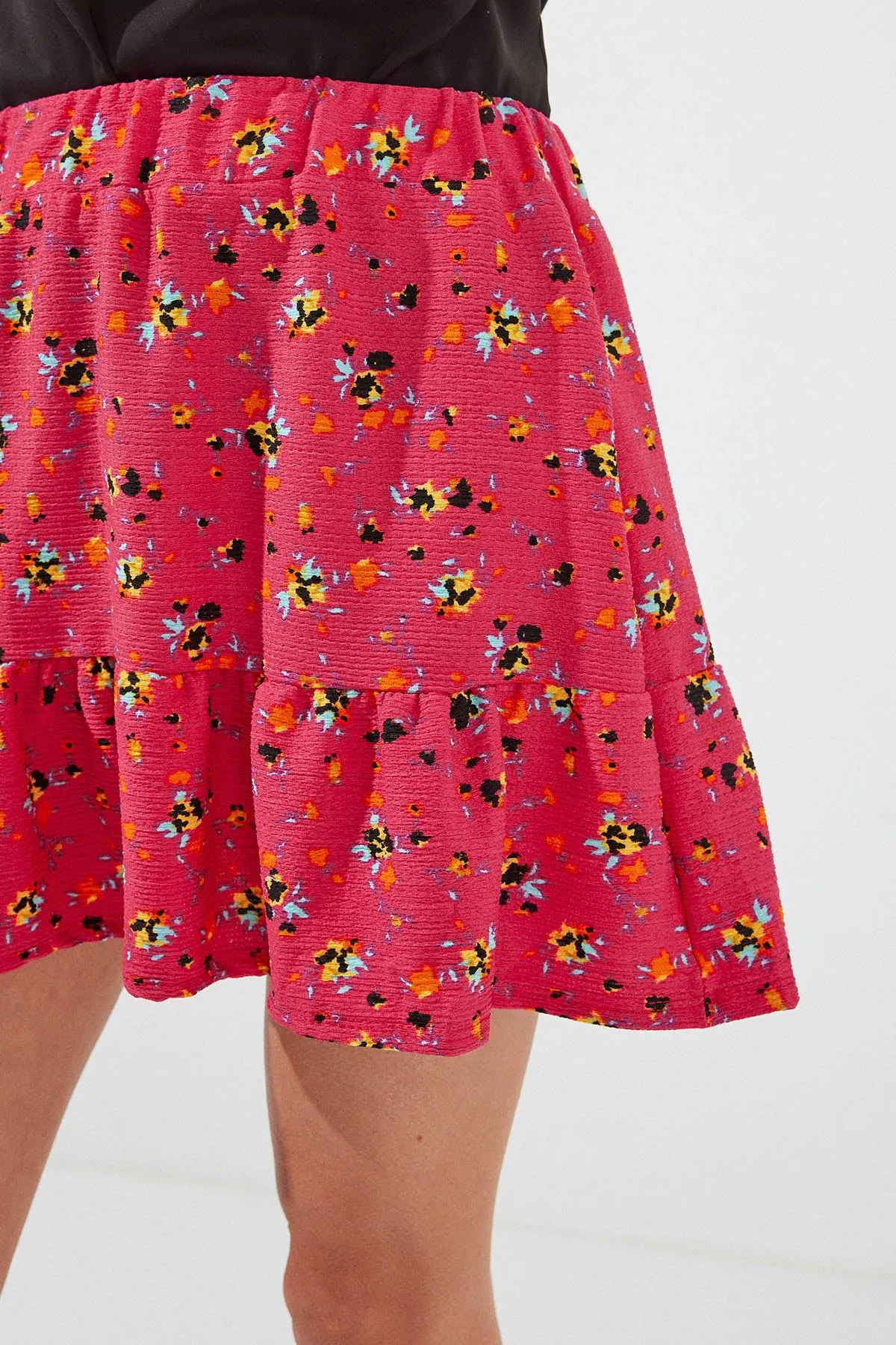 BGD Women Patterned Viscose Mini Skirt - Red - Avondale