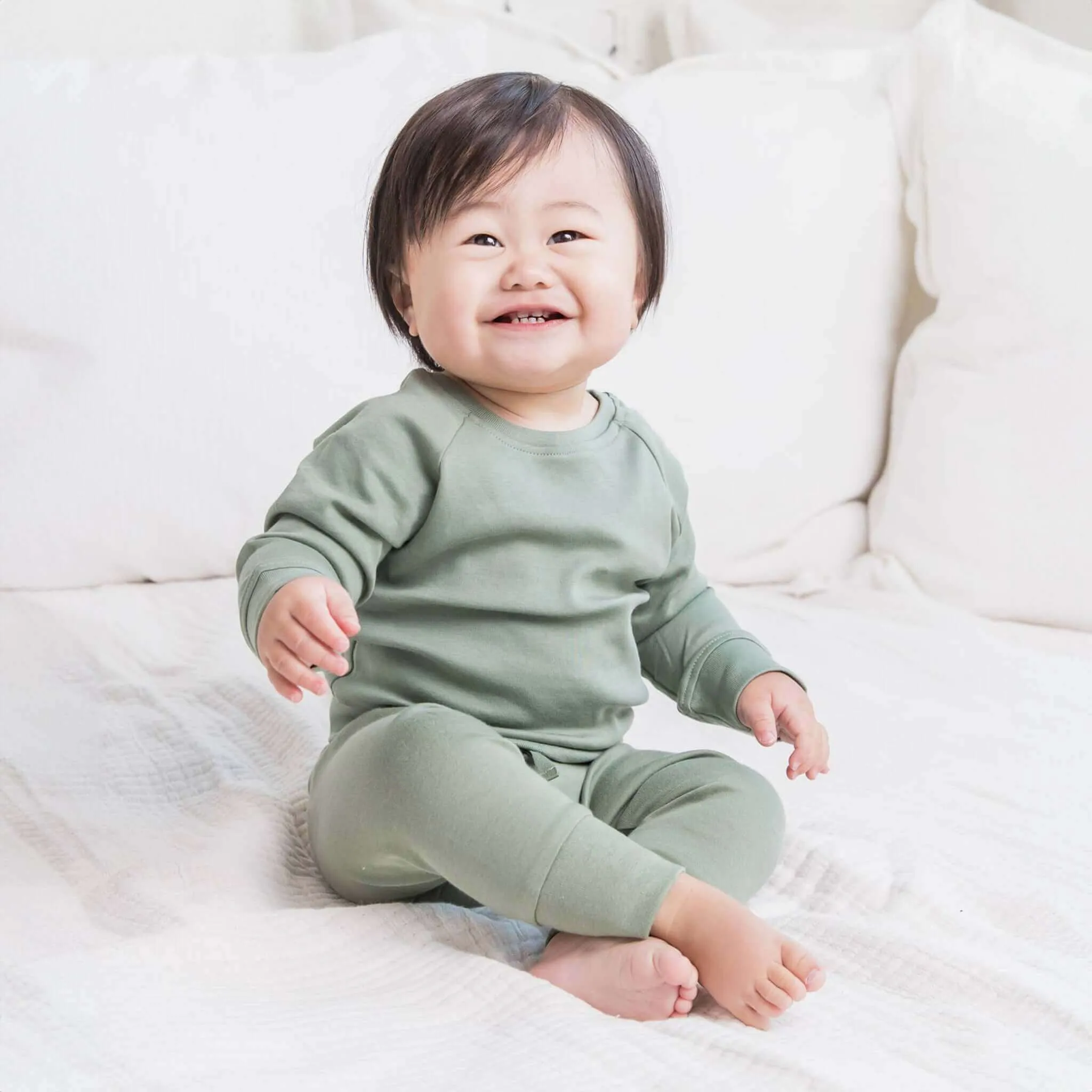 Bio Baby- und Kinder Sweatshirt Portland - Thymian