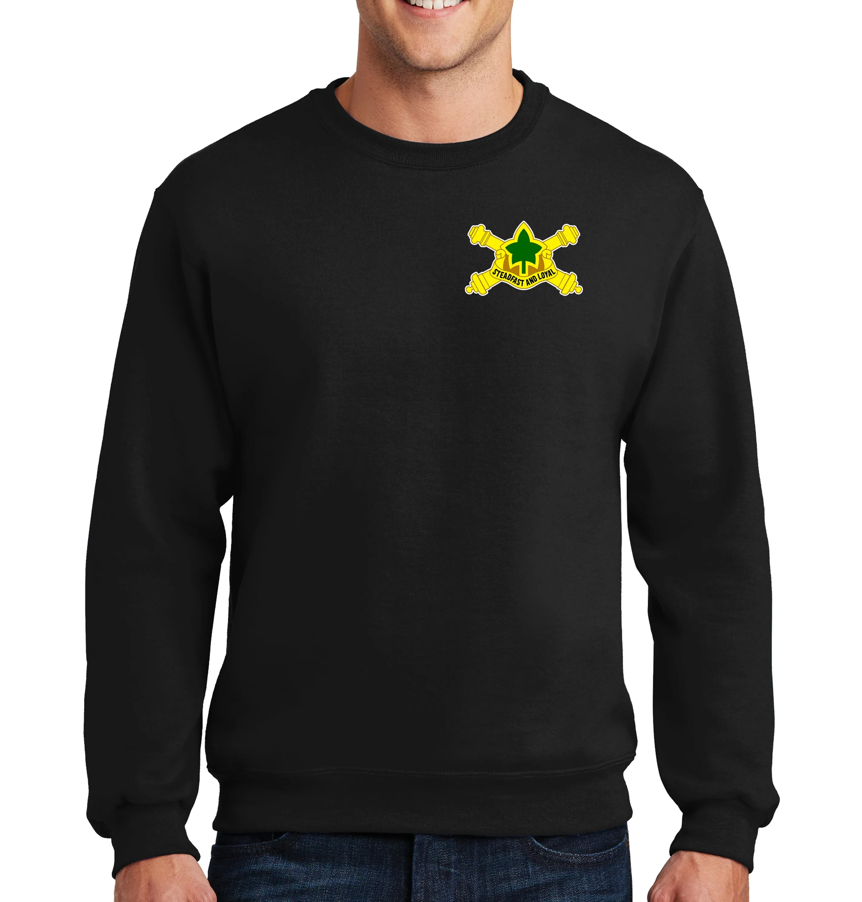 Black 1000# Club 50-50 Blend Crewneck Unisex Sweatshirt. This shirt IS approved for PT.
