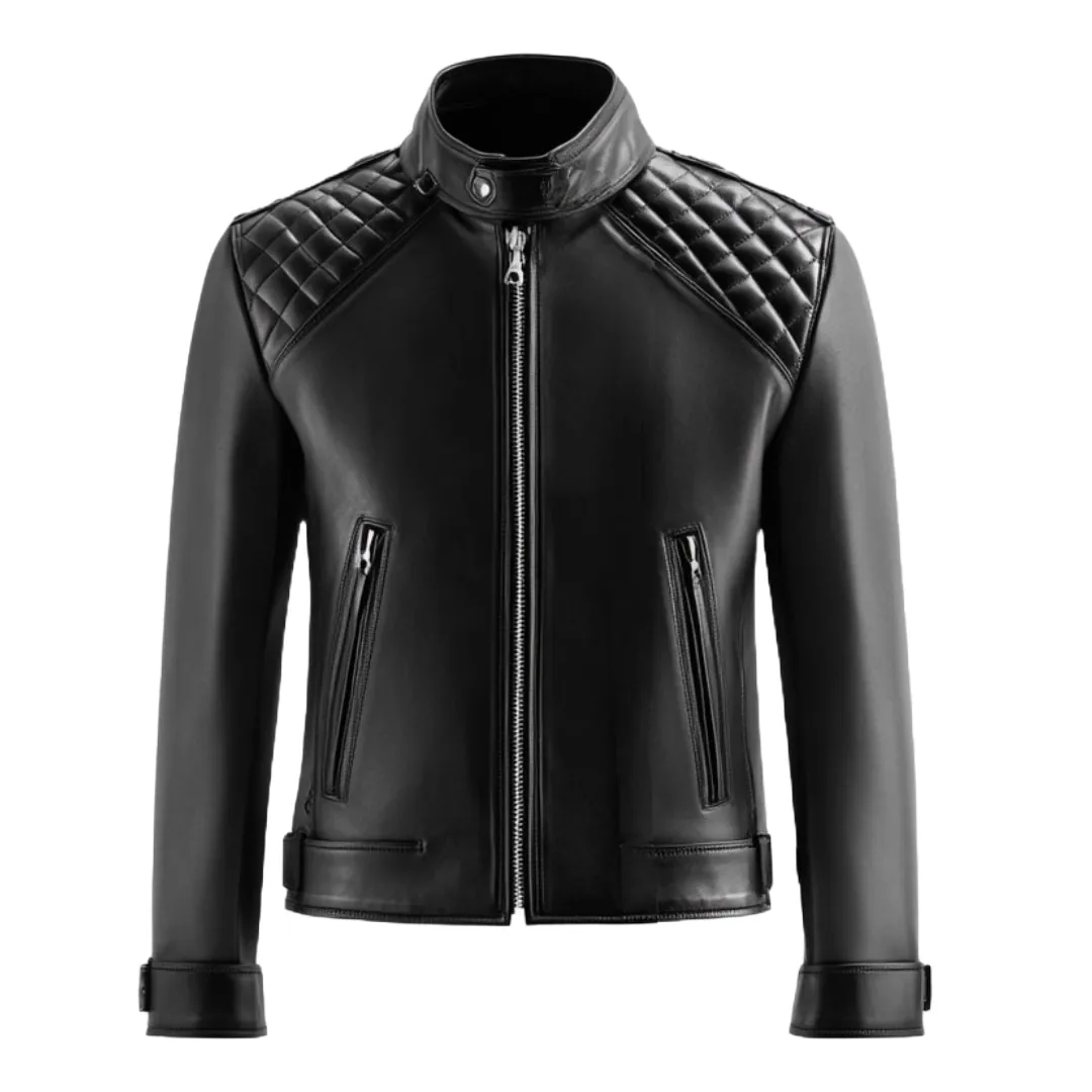 Black Quilted Leather Jacket – Stylish Men’s Leather Jacket | El Zoro