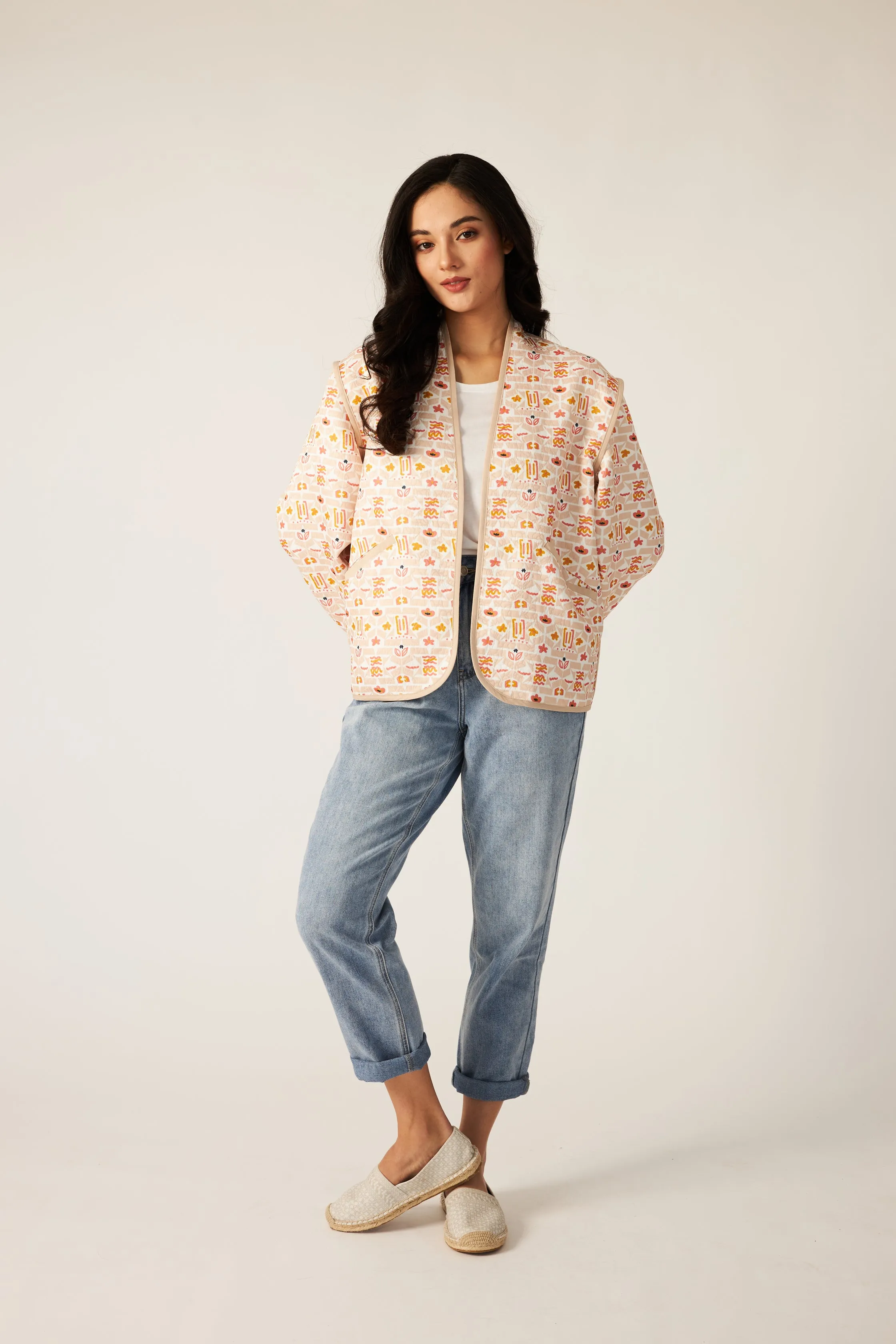 Blaire Nude Quilted Jacket