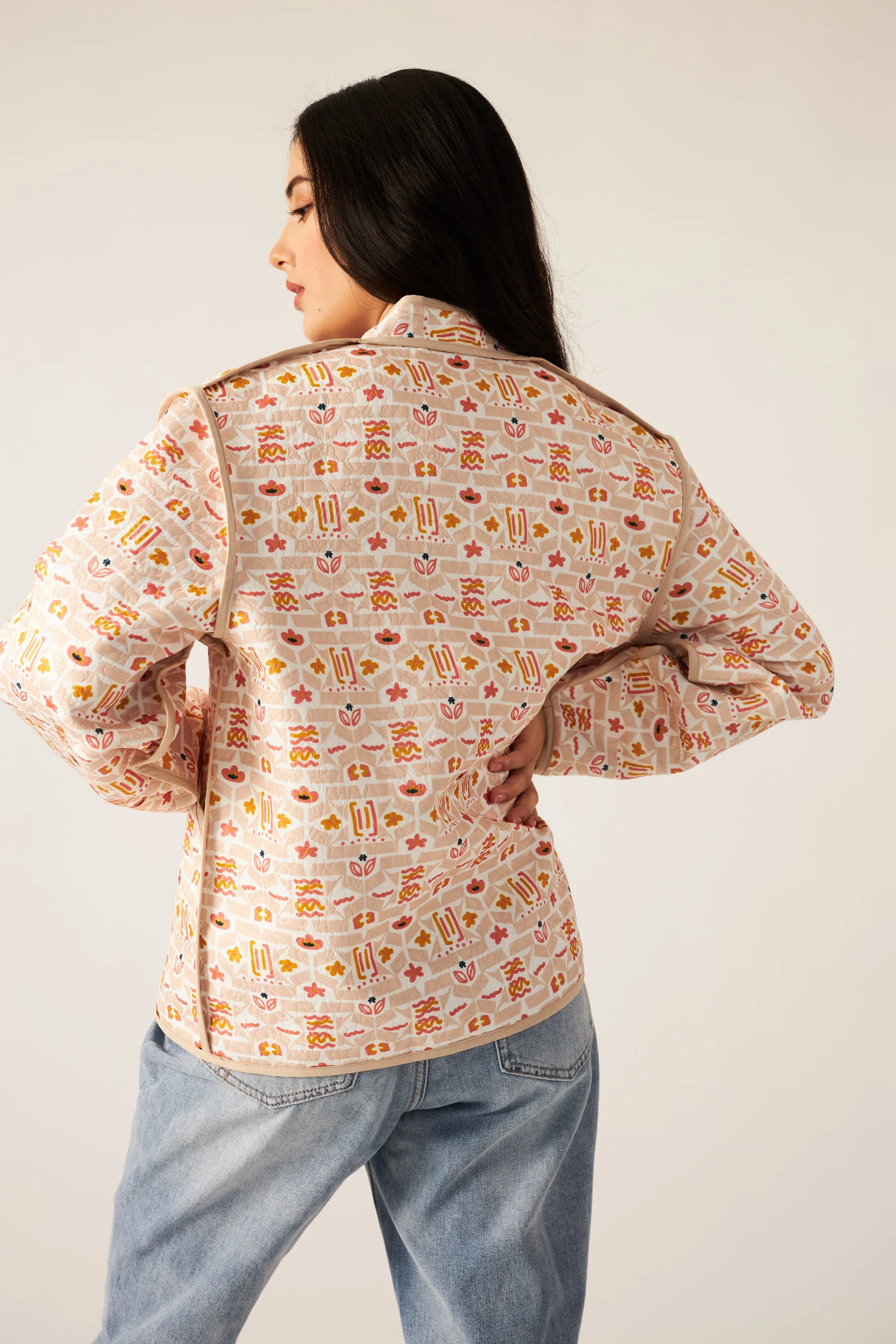 Blaire Nude Quilted Jacket