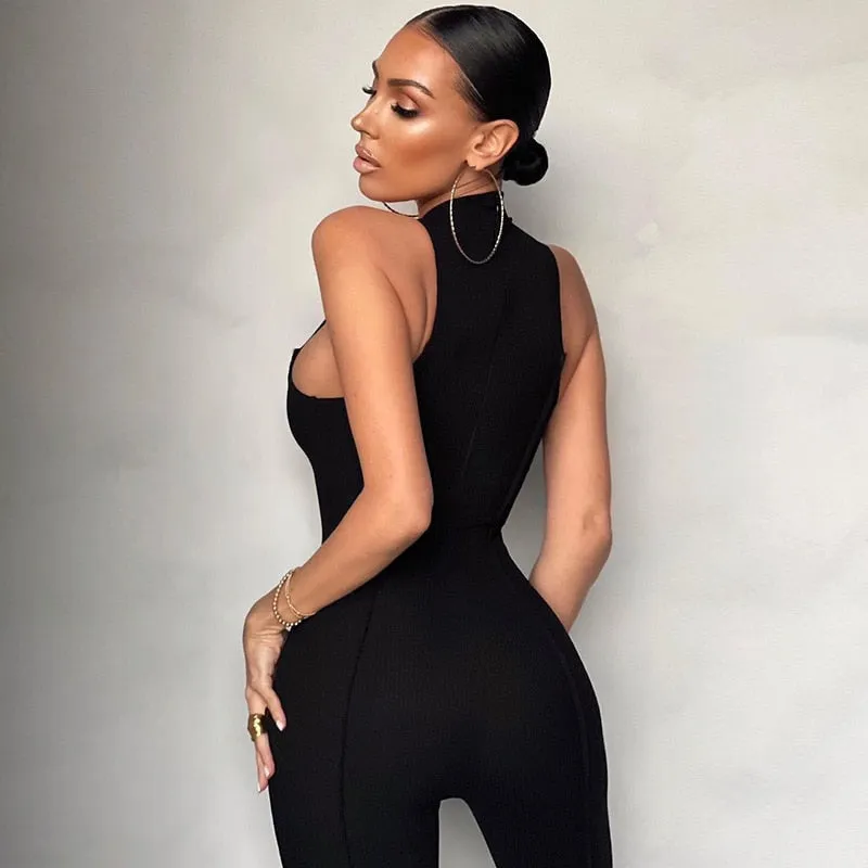 Bodycon Overall Sleeveless Jumpsuit
