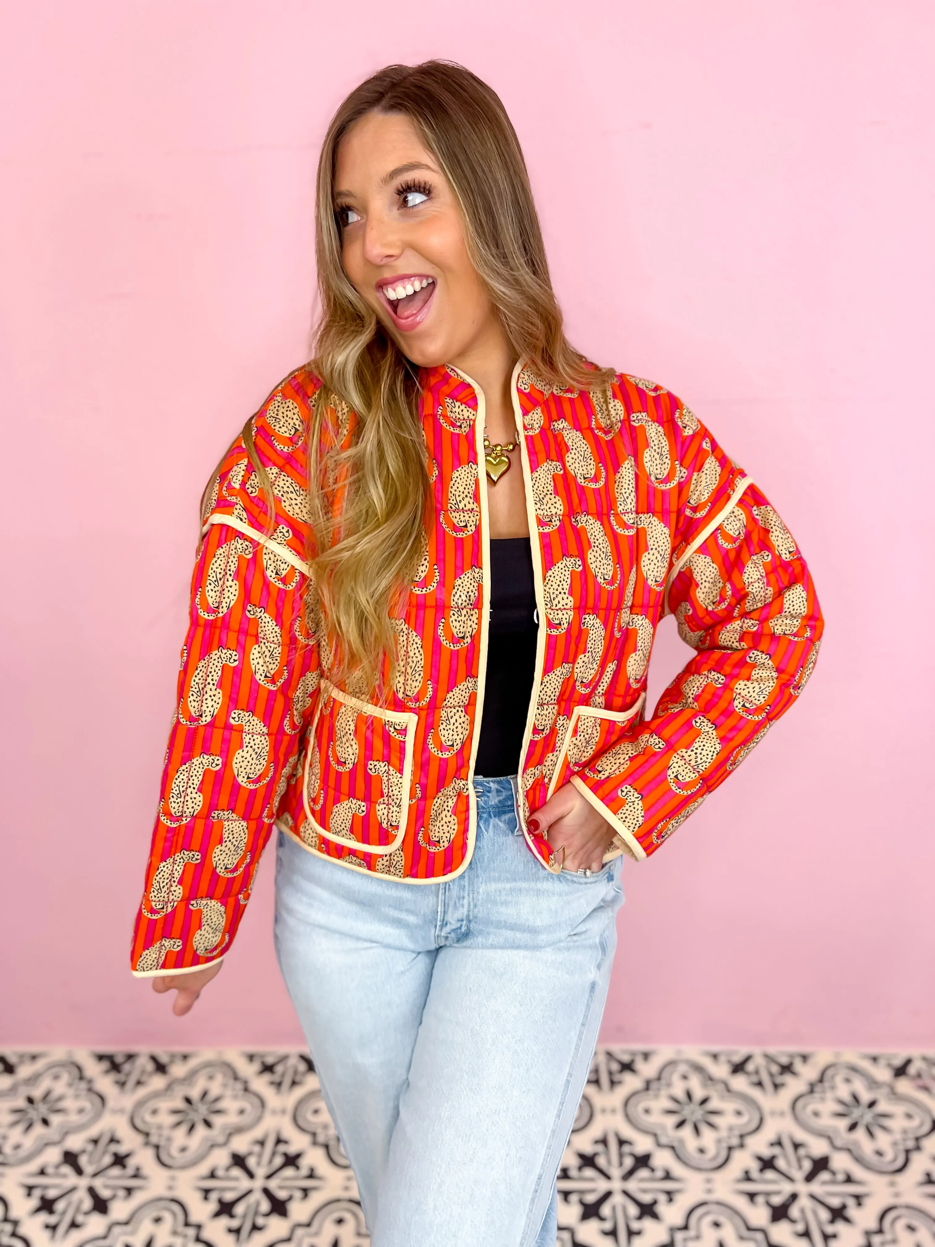 Cheetah Chic Quilted Jacket