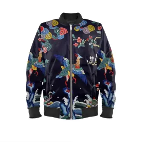 Chinese Edo Print Bomber Jacket (Museum Collection) in either Marbled Velvet, Satin, Jersey or Waterproof Outer