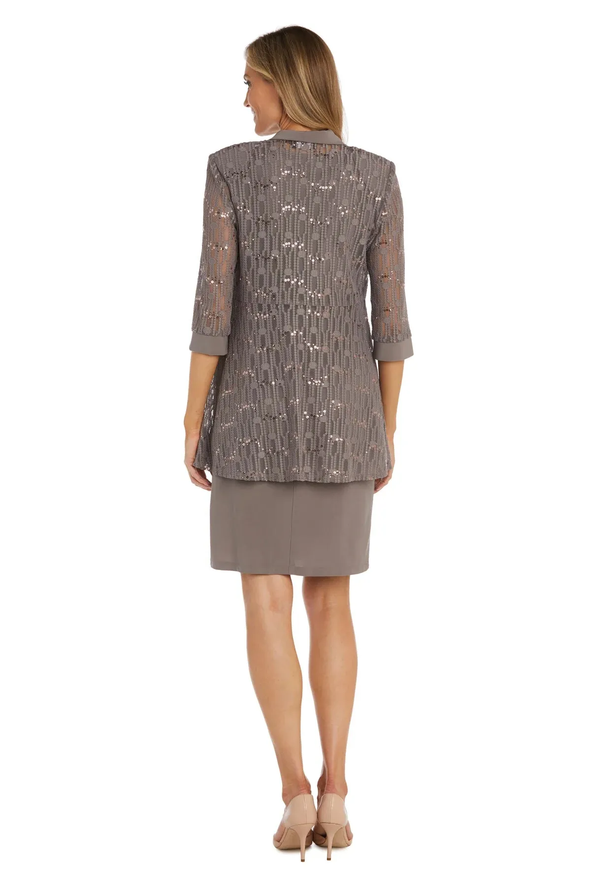Circle Mesh Patterned Jacket Dress  -  RM Richards