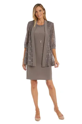 Circle Mesh Patterned Jacket Dress  -  RM Richards