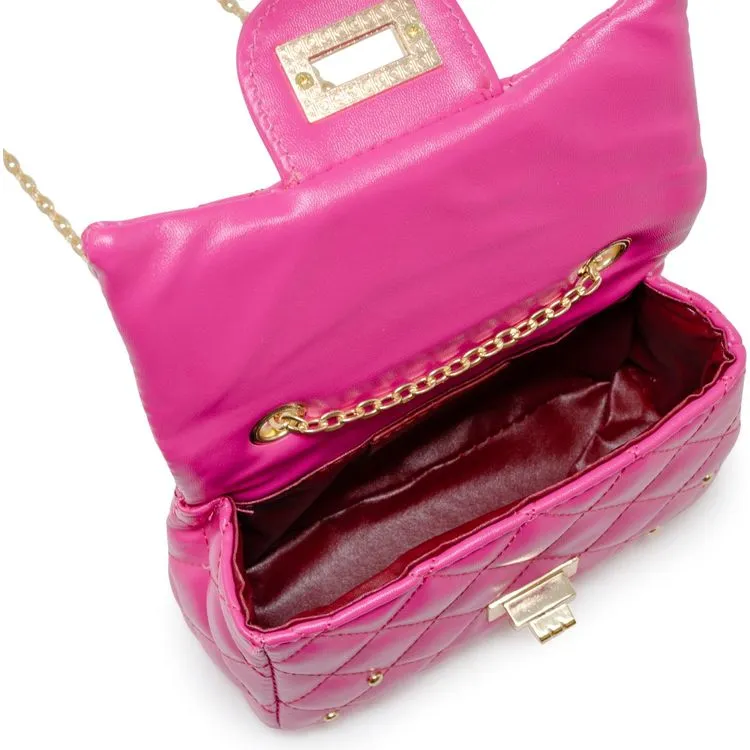Classic Quilted Stud Mini Bag - Hot Pink