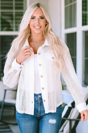 Comfy Fresh Button Down White Shacket