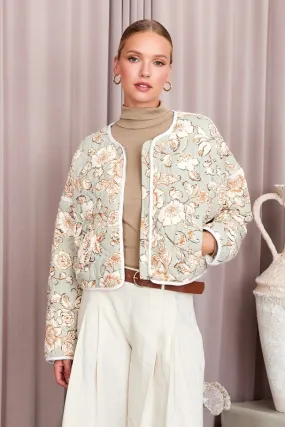 Contrast Binding Quilt Jacket