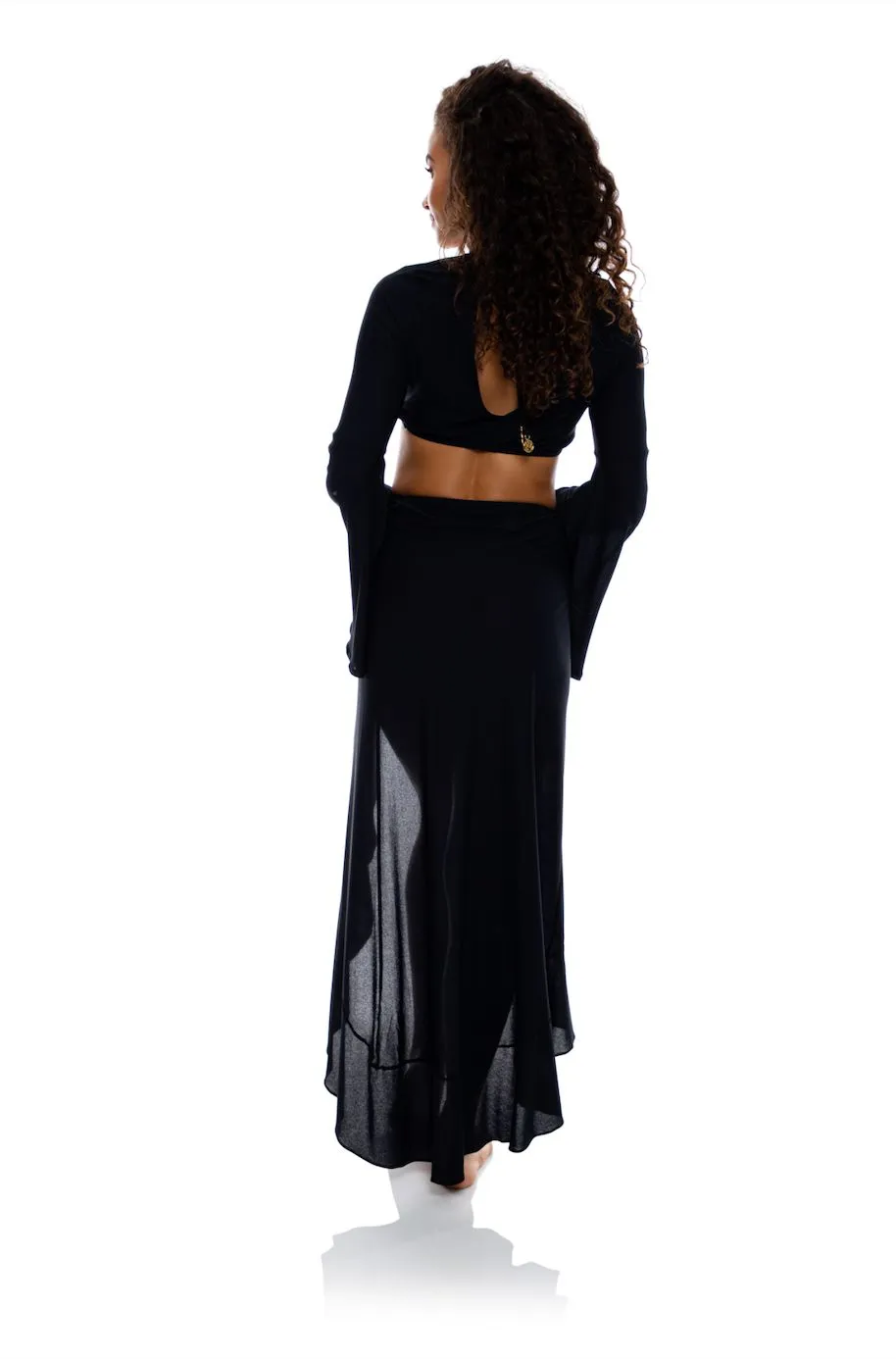Cosita Buena Ruffle High Lo Slit Skirt