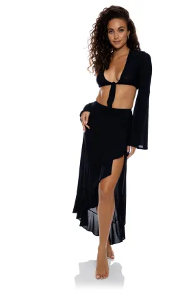 Cosita Buena Ruffle High Lo Slit Skirt