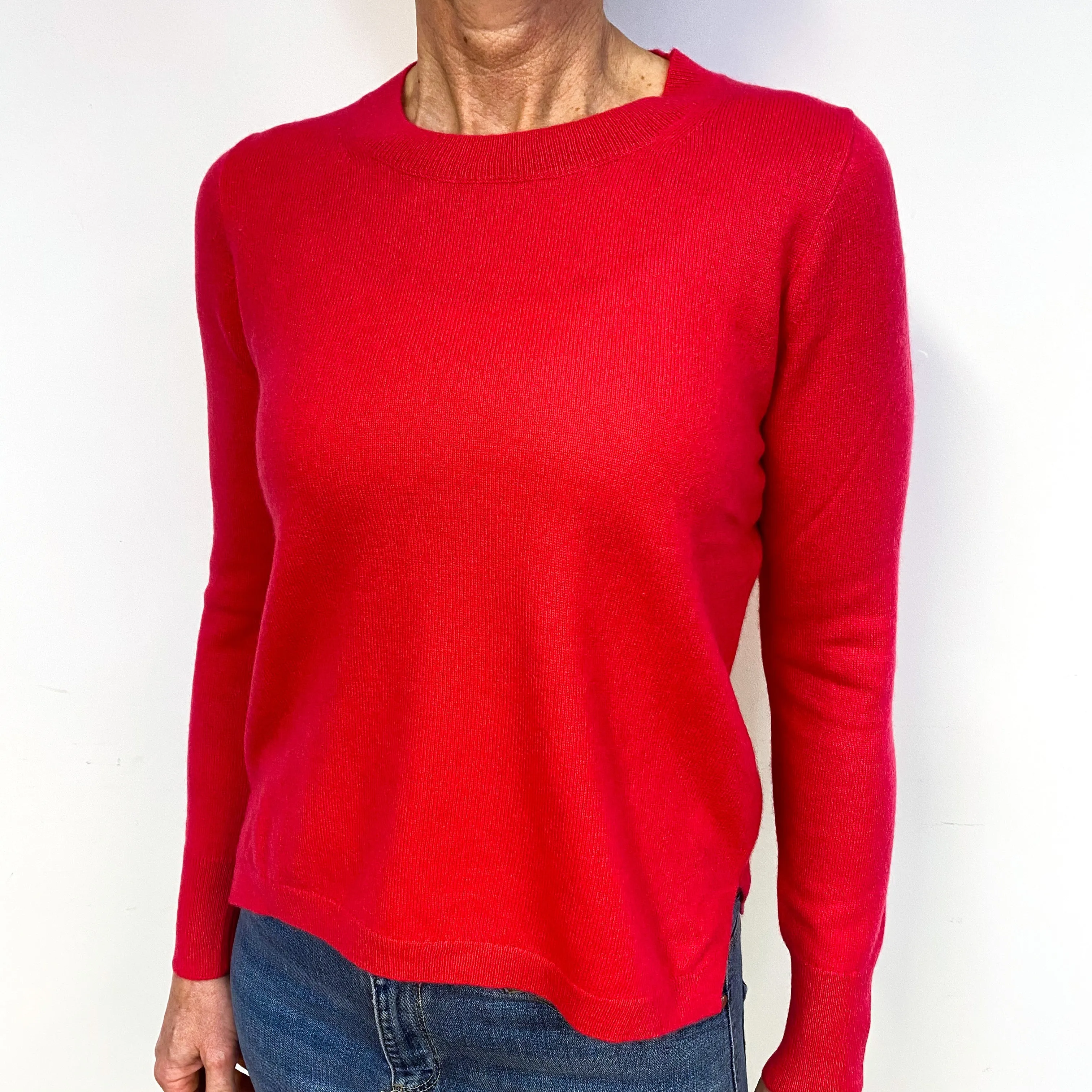 Cranberry Pink Cashmere Crew Neck Jumper Medium