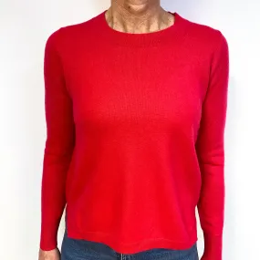 Cranberry Pink Cashmere Crew Neck Jumper Medium