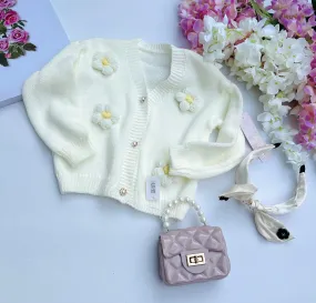 Cream flower jumper