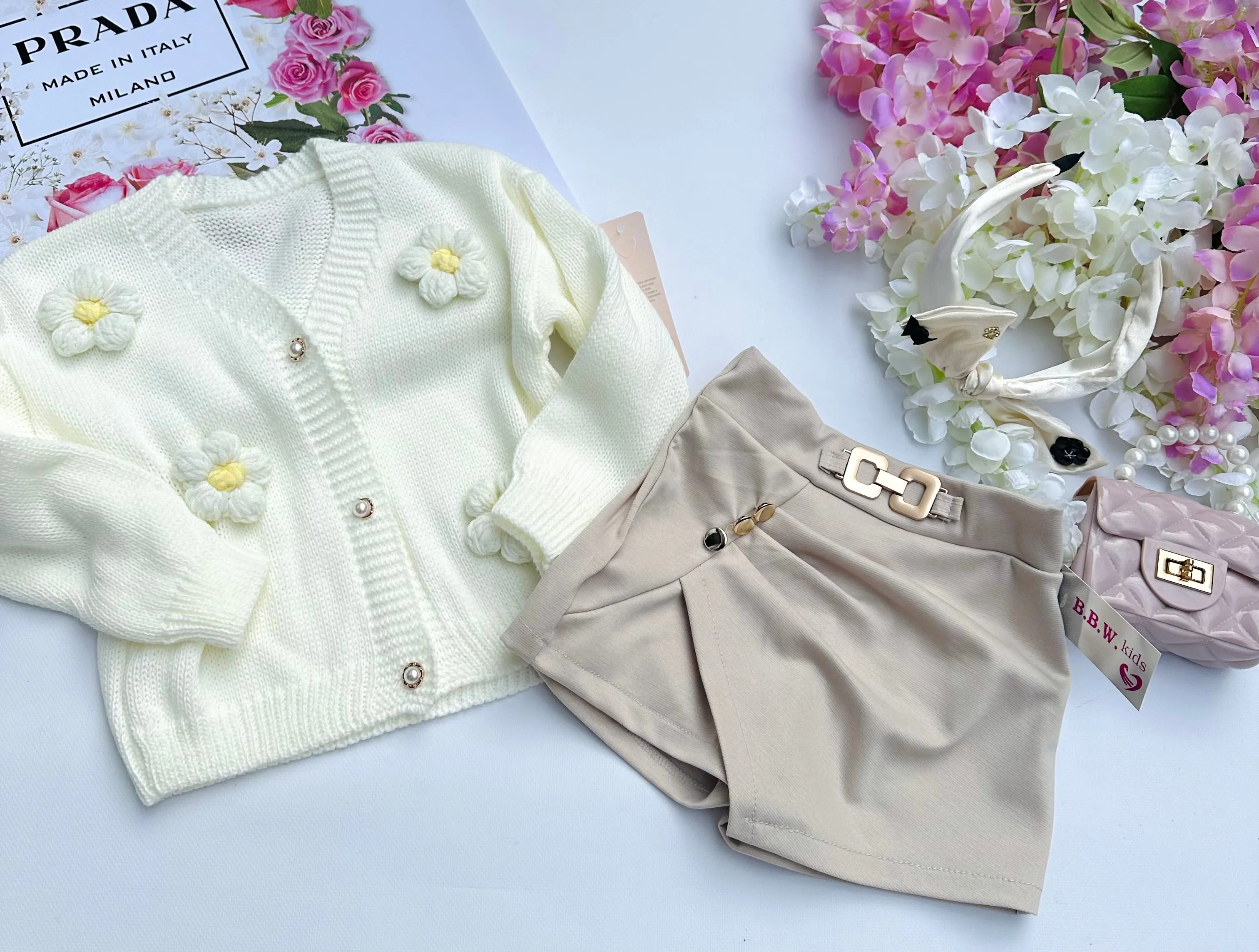 Cream flower jumper