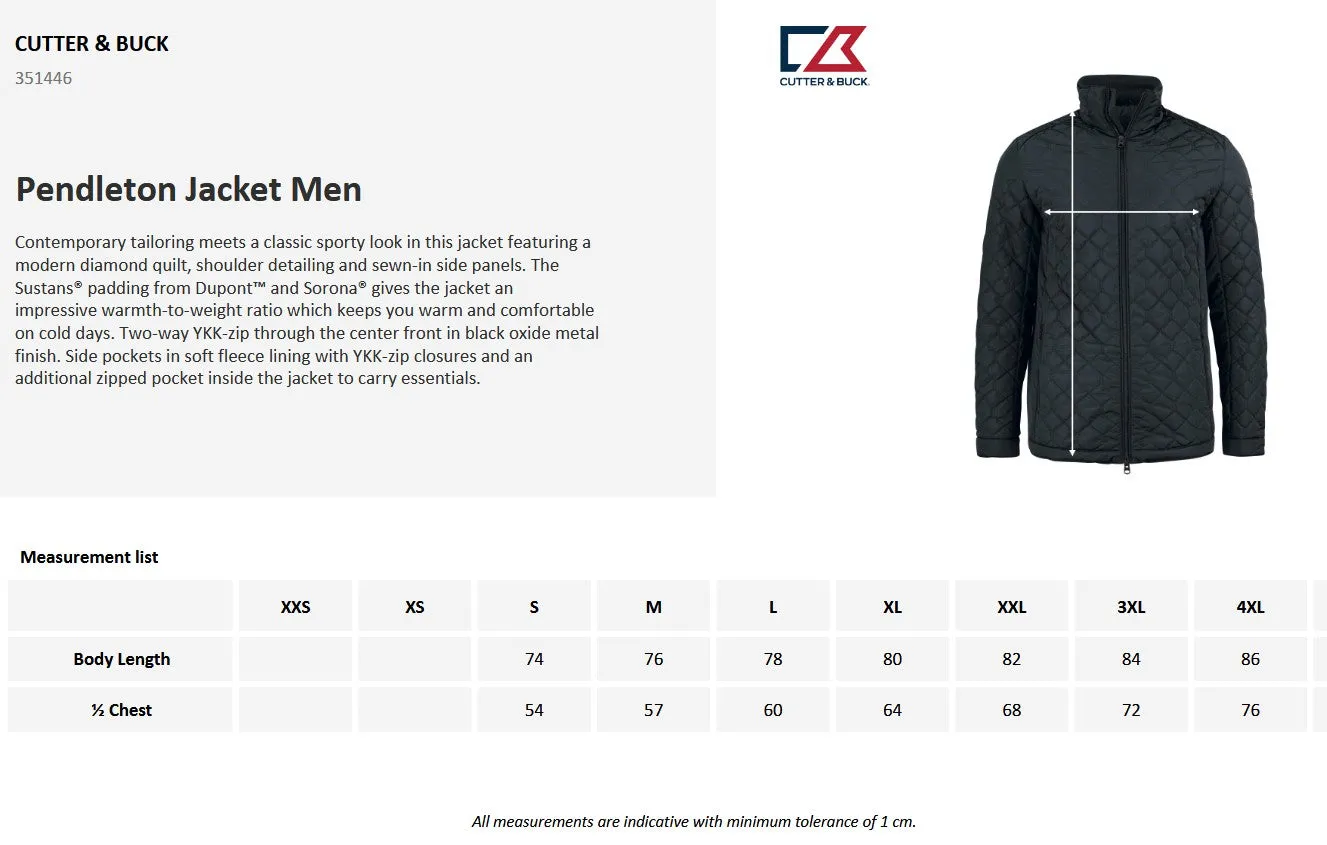 Cutter & Buck Pendleton Men's Quilted Jacket | Padded | Lightweight | Navy or Black | S-4XL