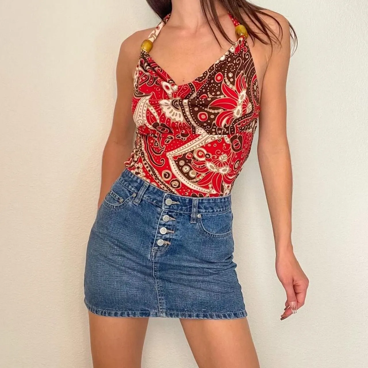 Denim Sparkle Mini Skirt